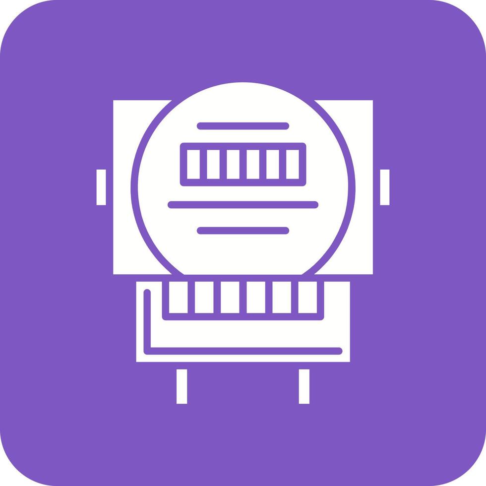 Electric Meter Glyph Round Corner Background Icon vector