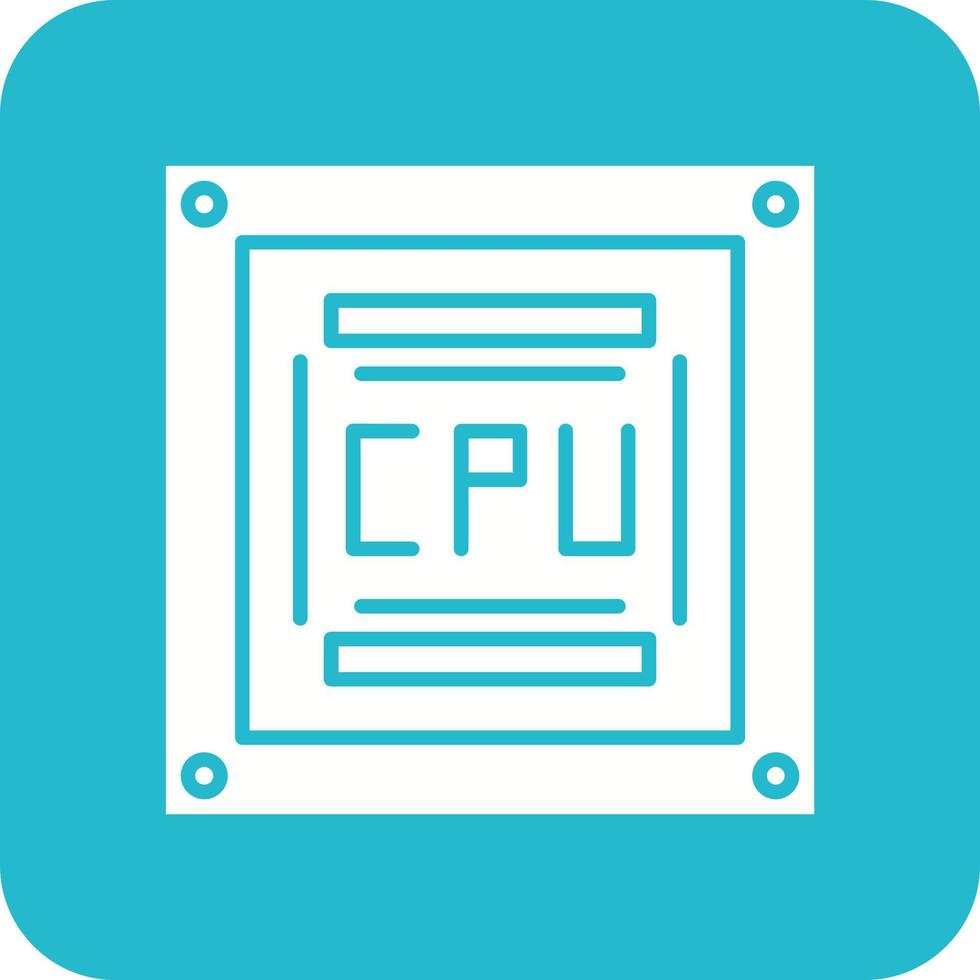 Chip Glyph Round Corner Background Icon vector