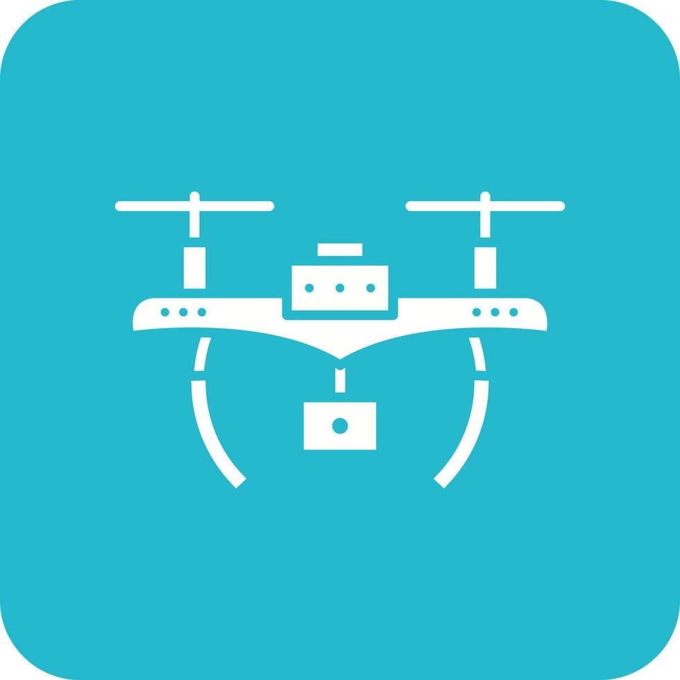 Drone Glyph Round Corner Background Icon vector