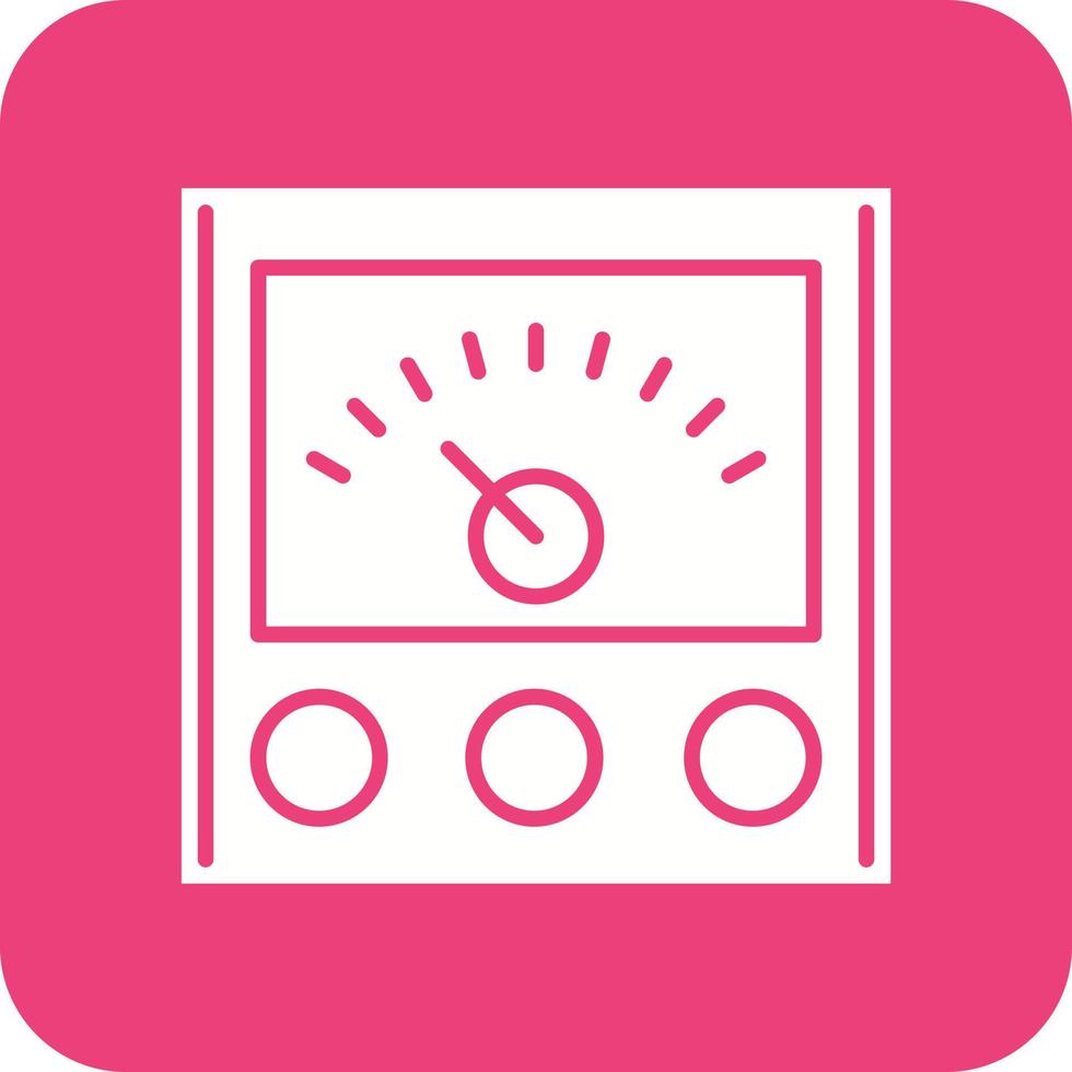 Voltage Indicator Glyph Round Corner Background Icon vector
