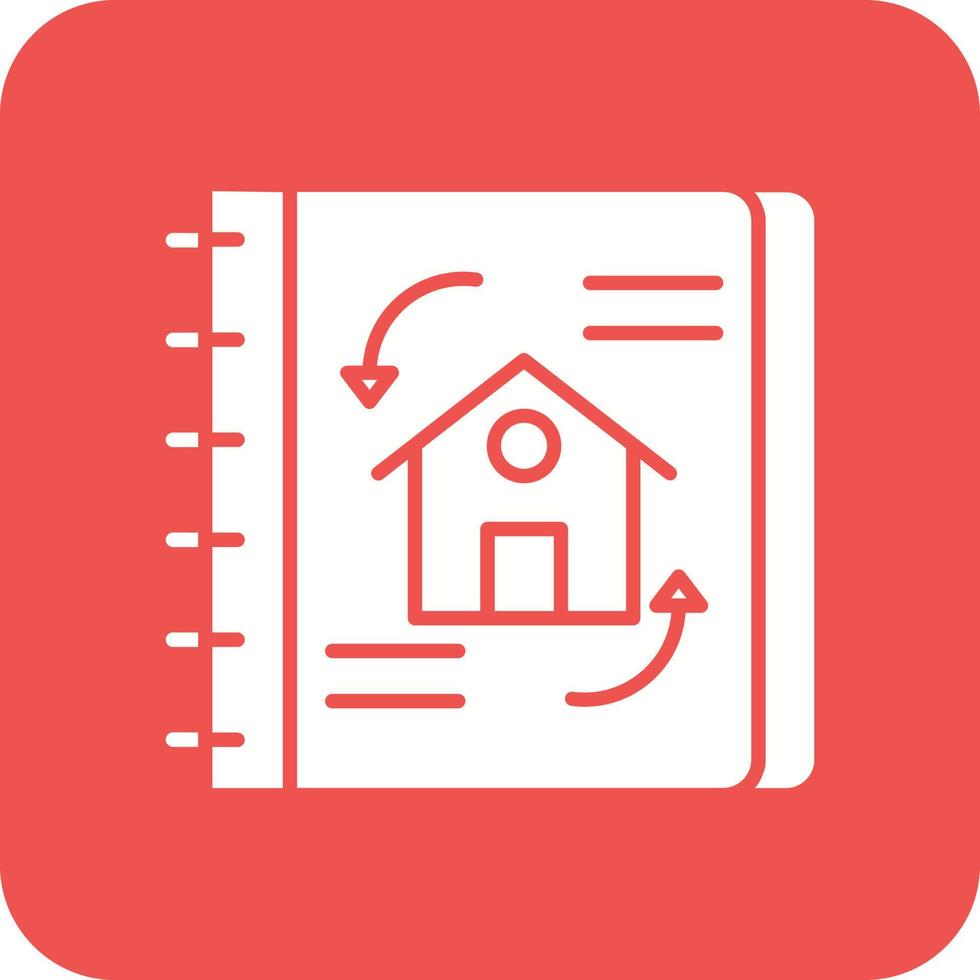 Engineering Sketch Glyph Round Corner Background Icon vector