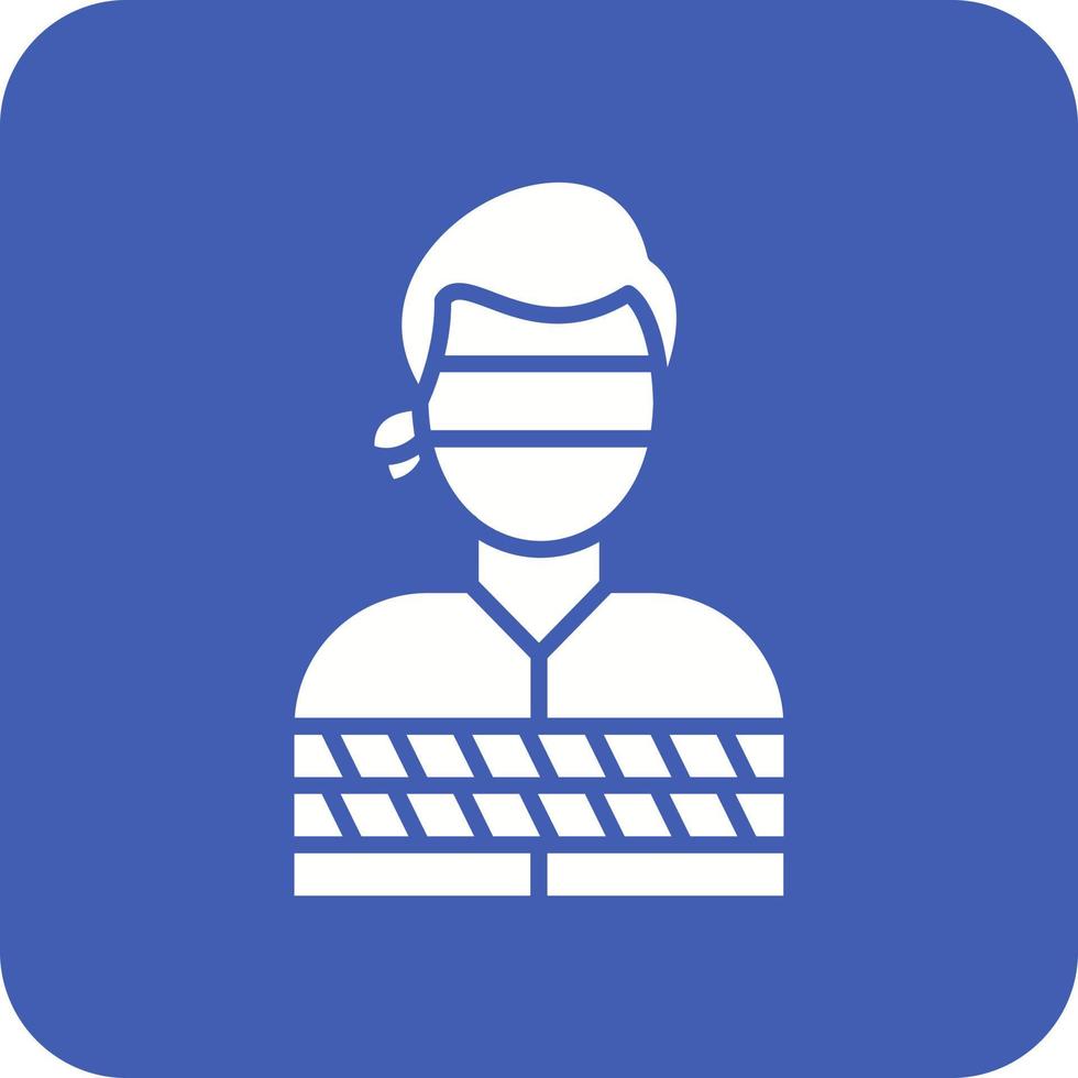 Hostage Glyph Round Corner Background Icon vector