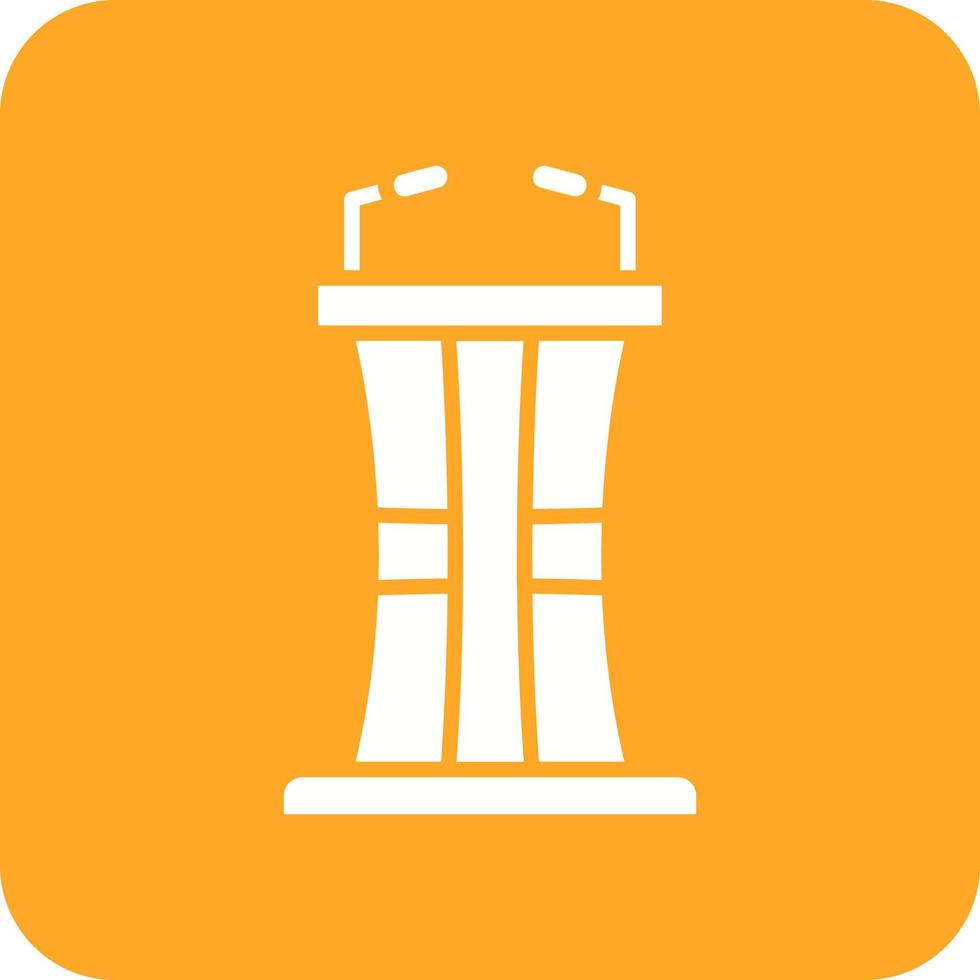 Lectern Glyph Round Corner Background Icon vector