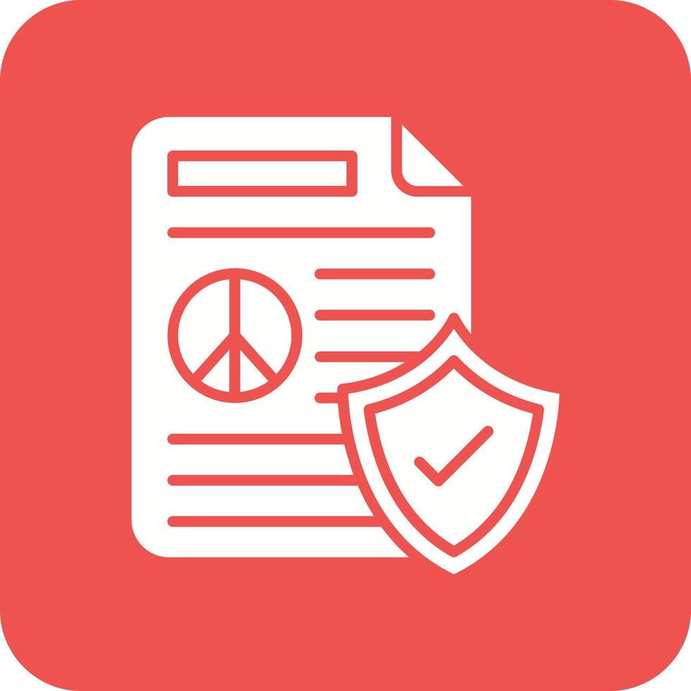 Policy Glyph Round Corner Background Icon vector
