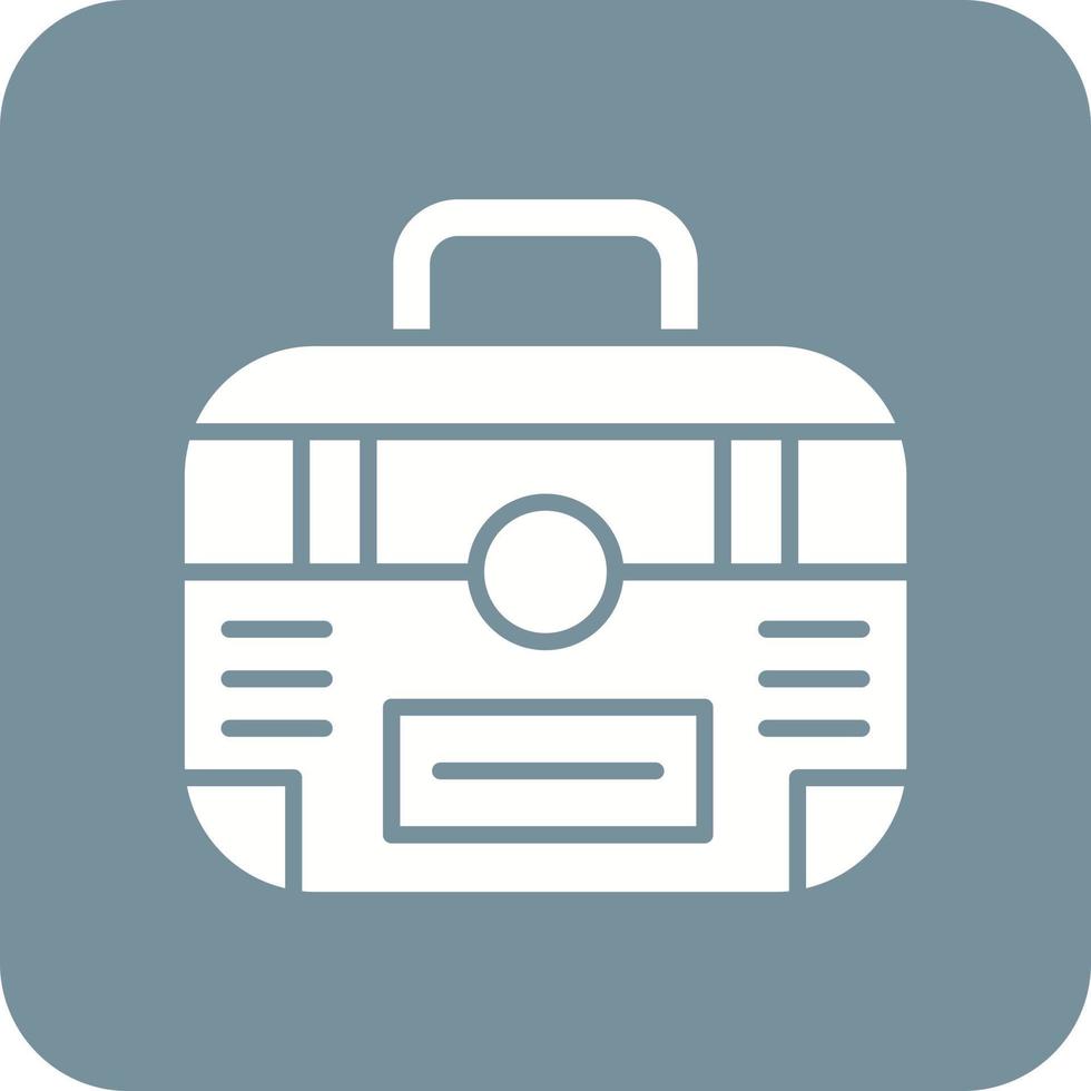 Briefcase Glyph Round Corner Background Icon vector