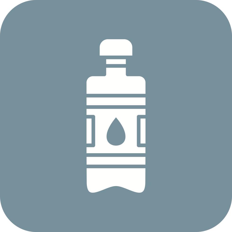 Water Bottle Glyph Round Corner Background Icon vector