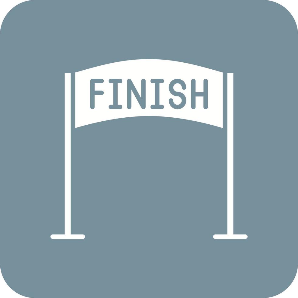 Finish Flag Glyph Round Corner Background Icon vector