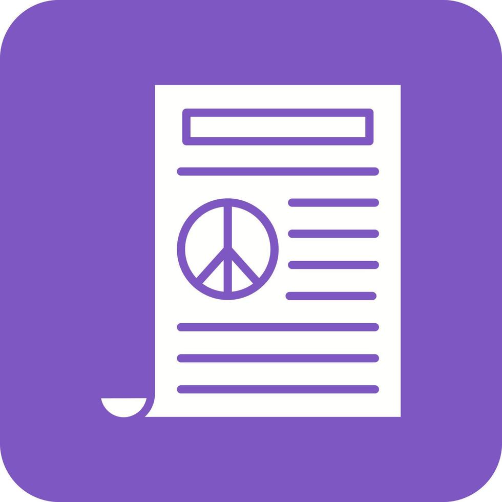 Peace Treaty Glyph Round Corner Background Icon vector