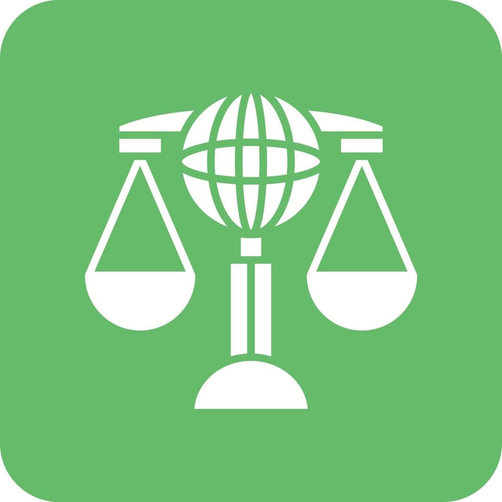 International Law Glyph Round Corner Background Icon vector