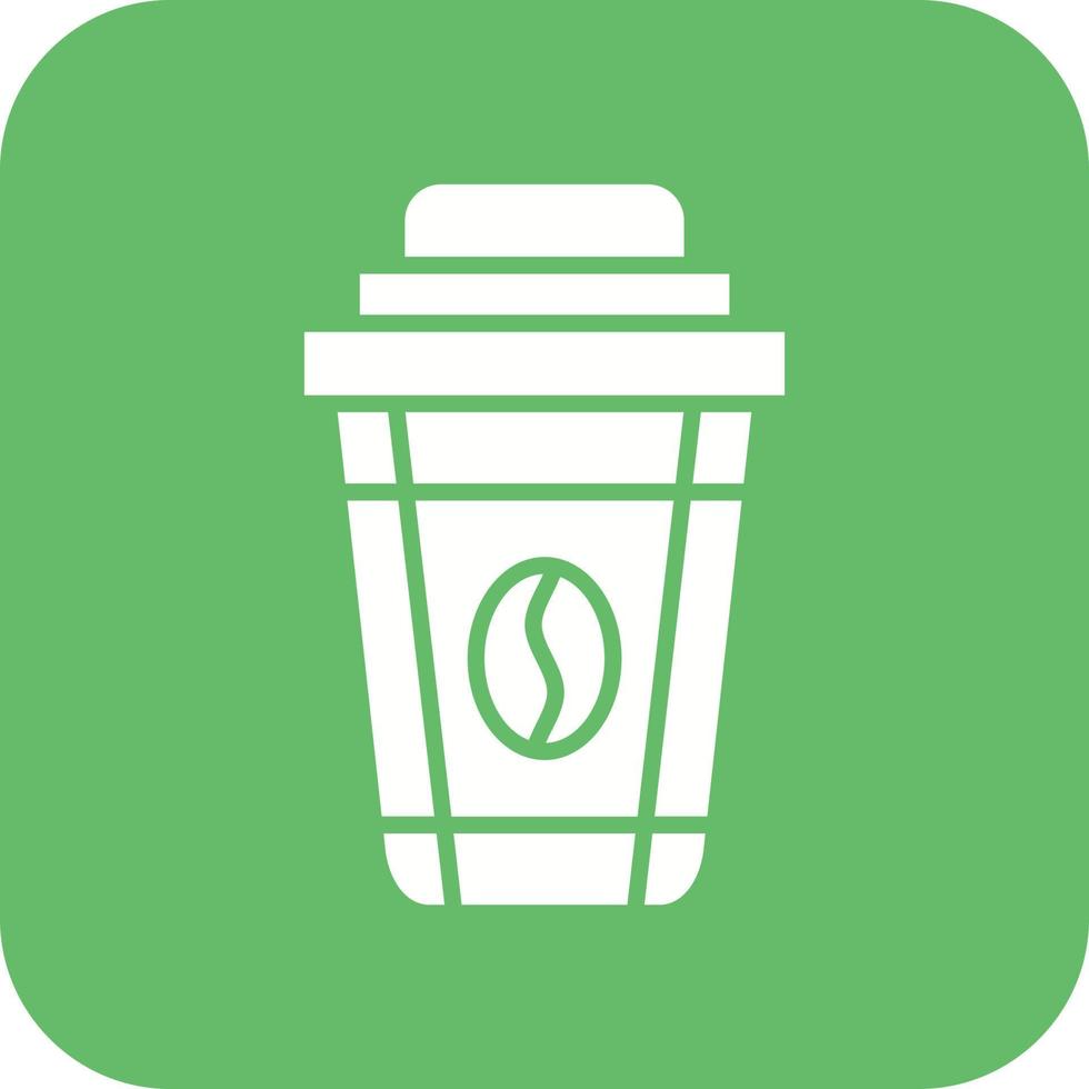 Coffee Cup Glyph Round Corner Background Icon vector