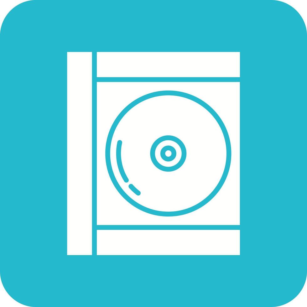 Compact Disk Glyph Round Corner Background Icon vector