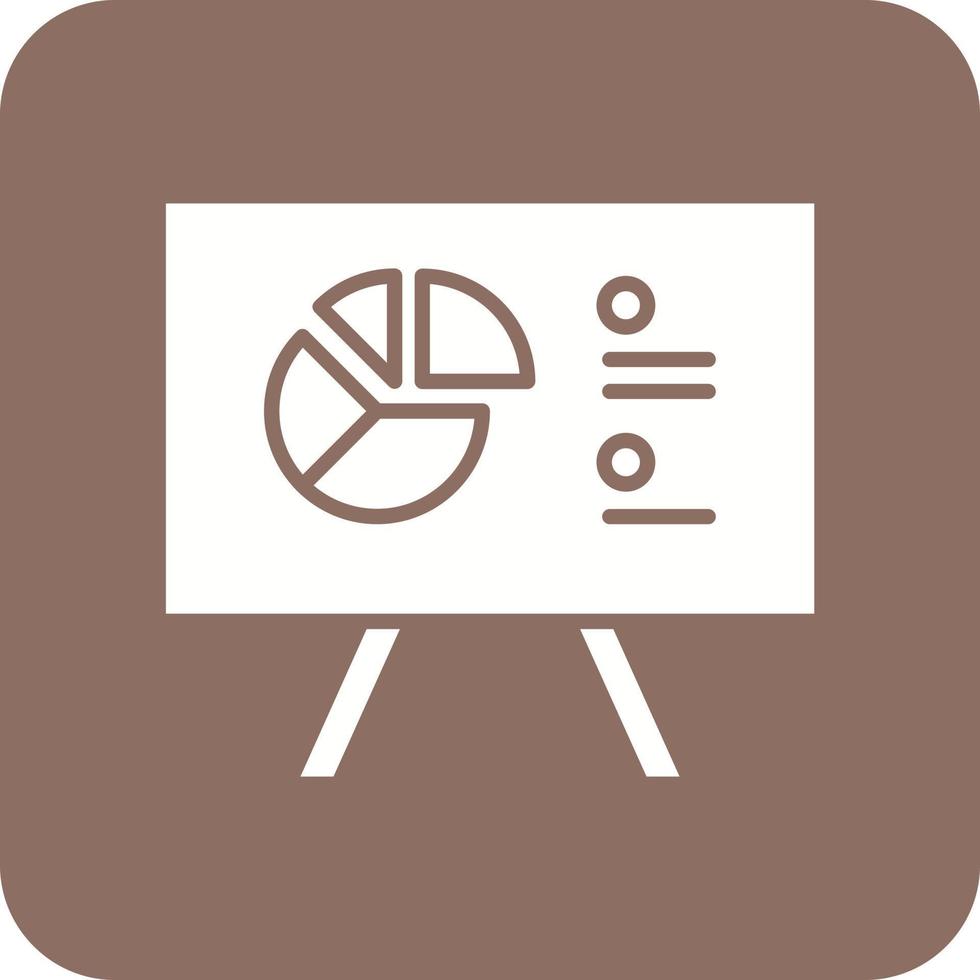 Whiteboard Glyph Round Corner Background Icon vector