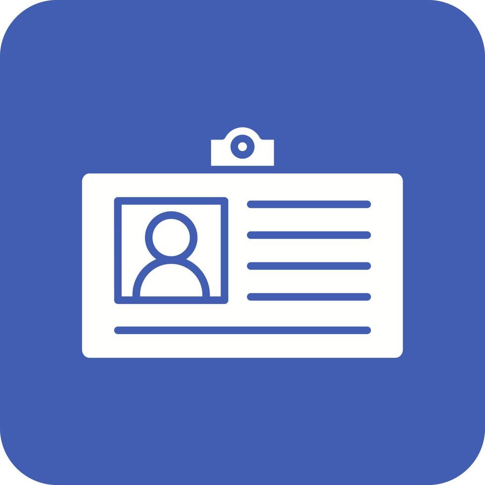 ID Card Glyph Round Corner Background Icon vector