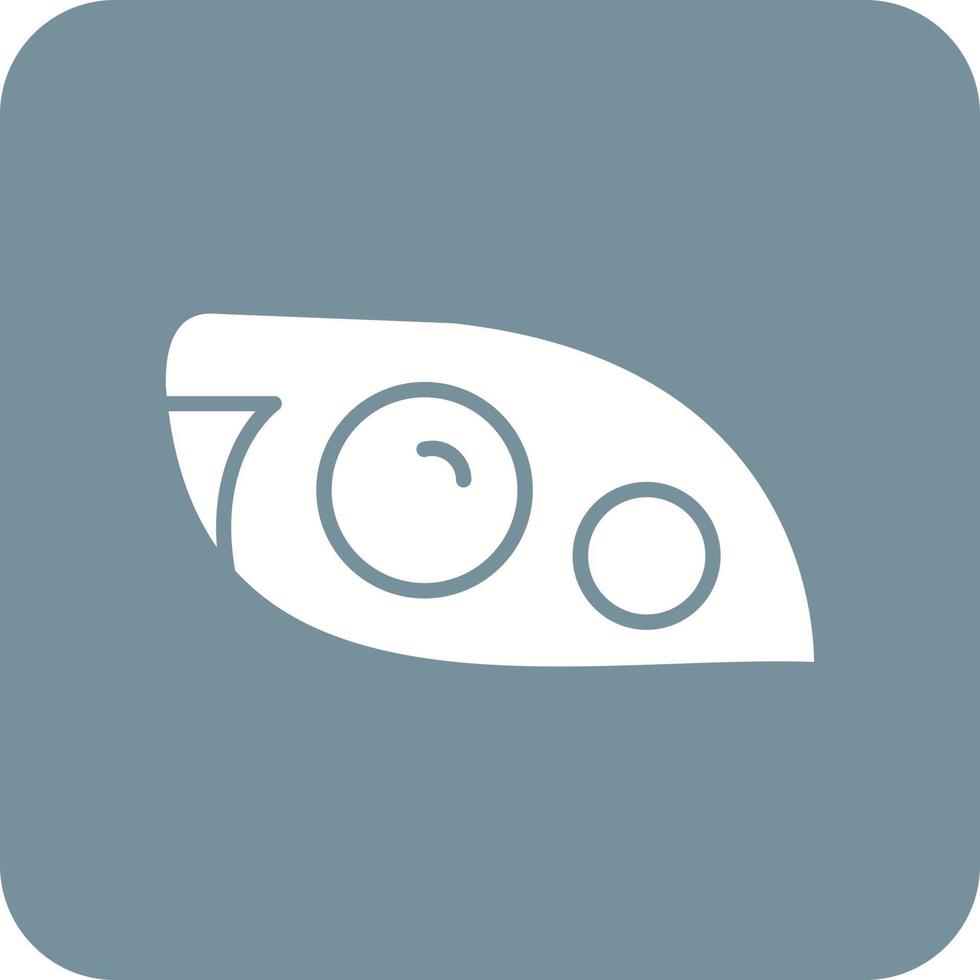 Headlight Glyph Round Corner Background Icon vector