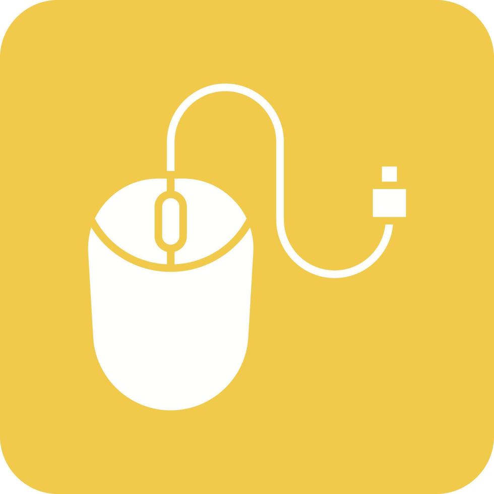 Mouse Glyph Round Corner Background Icon vector