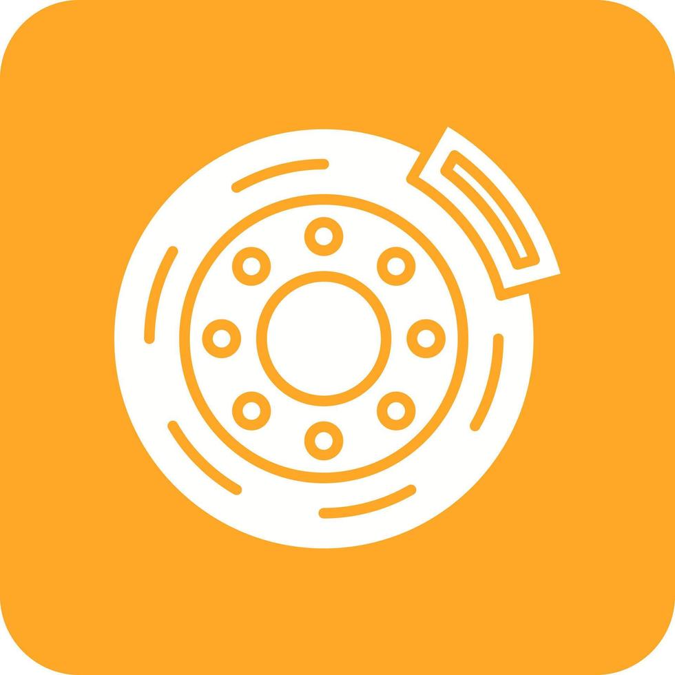 Brake Disc Glyph Round Corner Background Icon vector