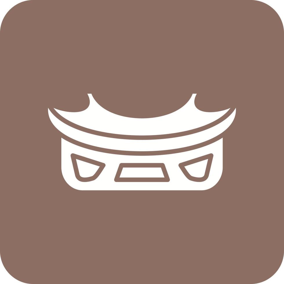 Bumper Glyph Round Corner Background Icon vector