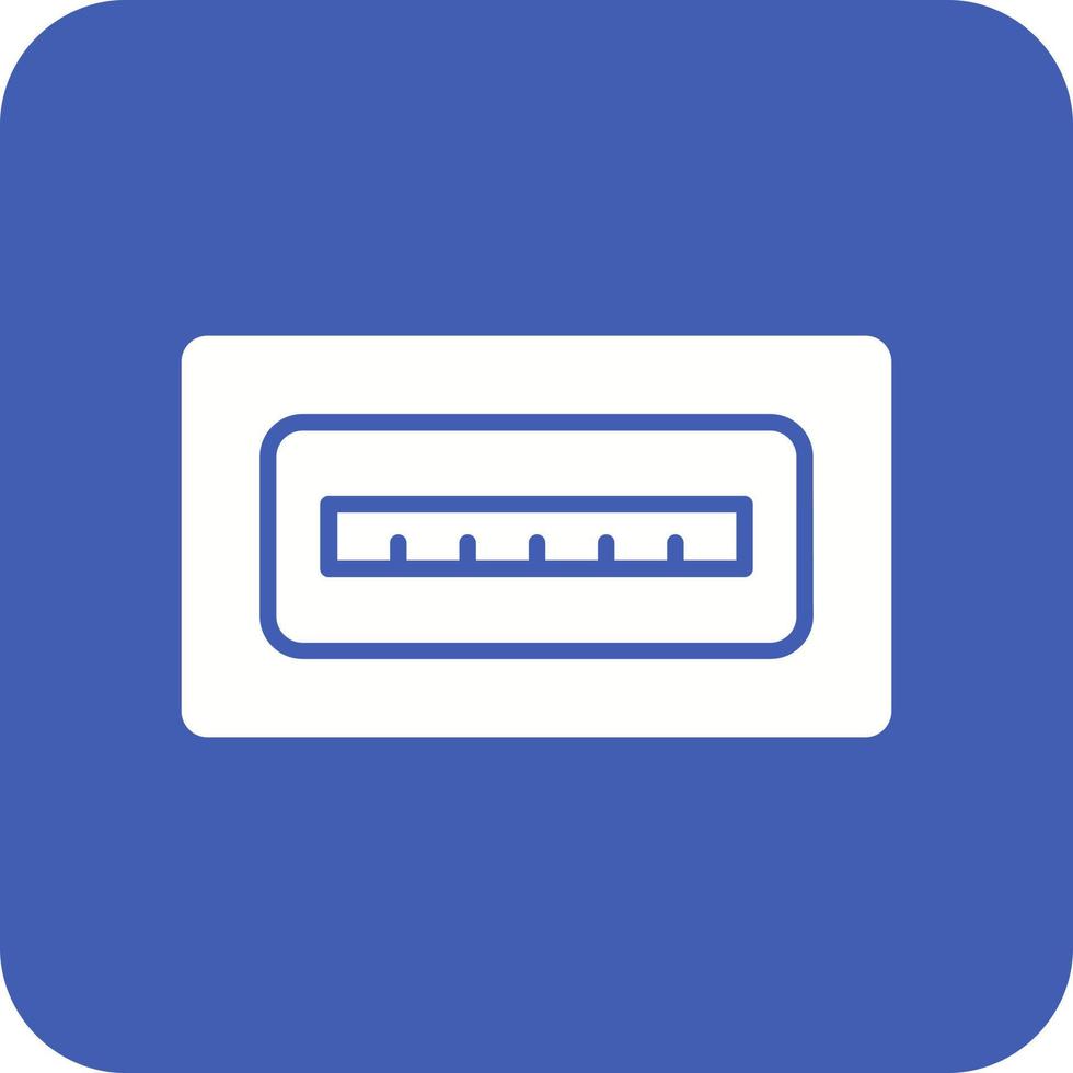 USB port Glyph Round Corner Background Icon vector