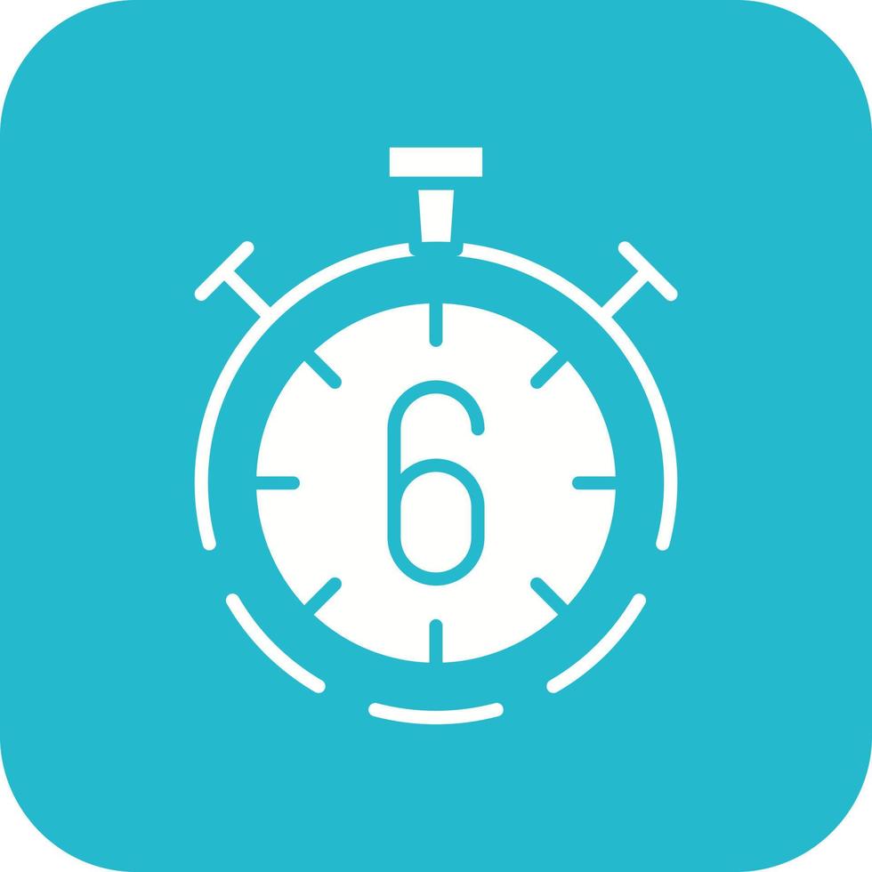 Countdown Glyph Round Corner Background Icon vector