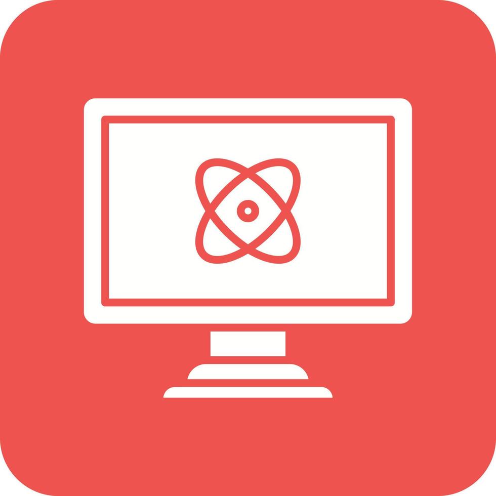 Quantum Computing Glyph Round Corner Background Icon vector