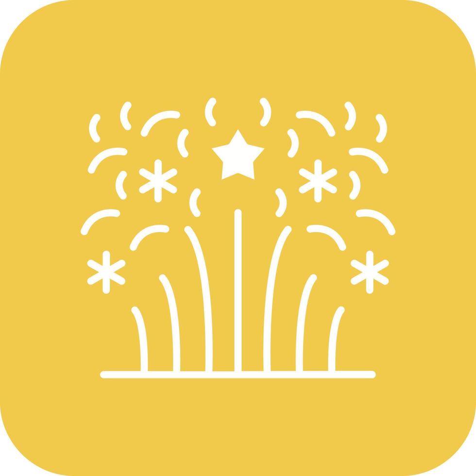 Fireworks Glyph Round Corner Background Icon vector