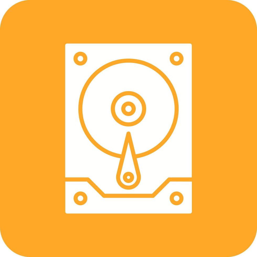 Hard Drive Glyph Round Corner Background Icon vector