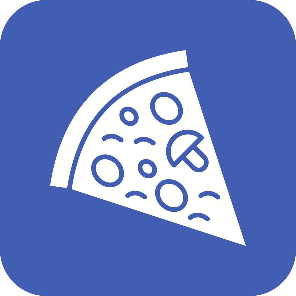 Pizza Slice Glyph Round Corner Background Icon vector