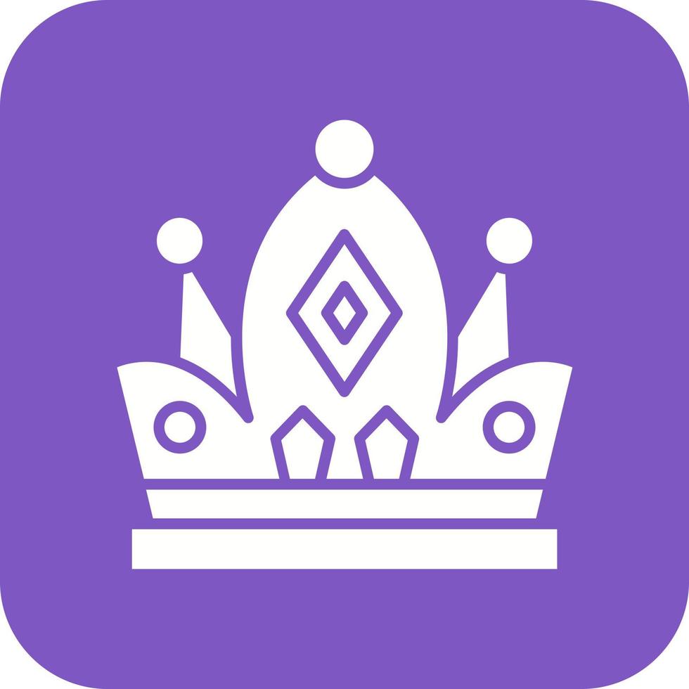 Crown Glyph Round Corner Background Icon vector