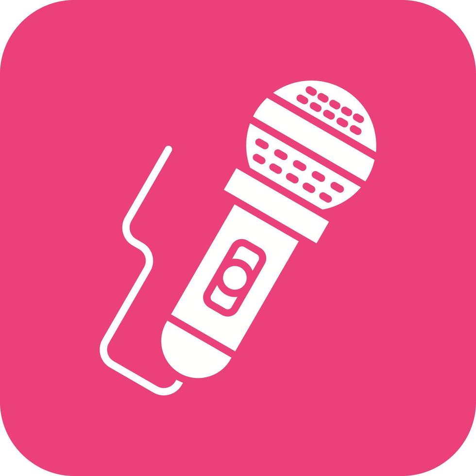 Karaoke Glyph Round Corner Background Icon vector