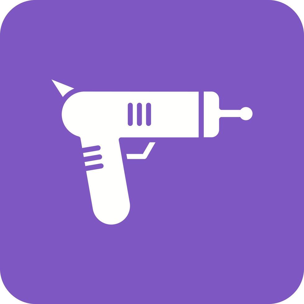 Space Gun Glyph Round Corner Background Icon vector