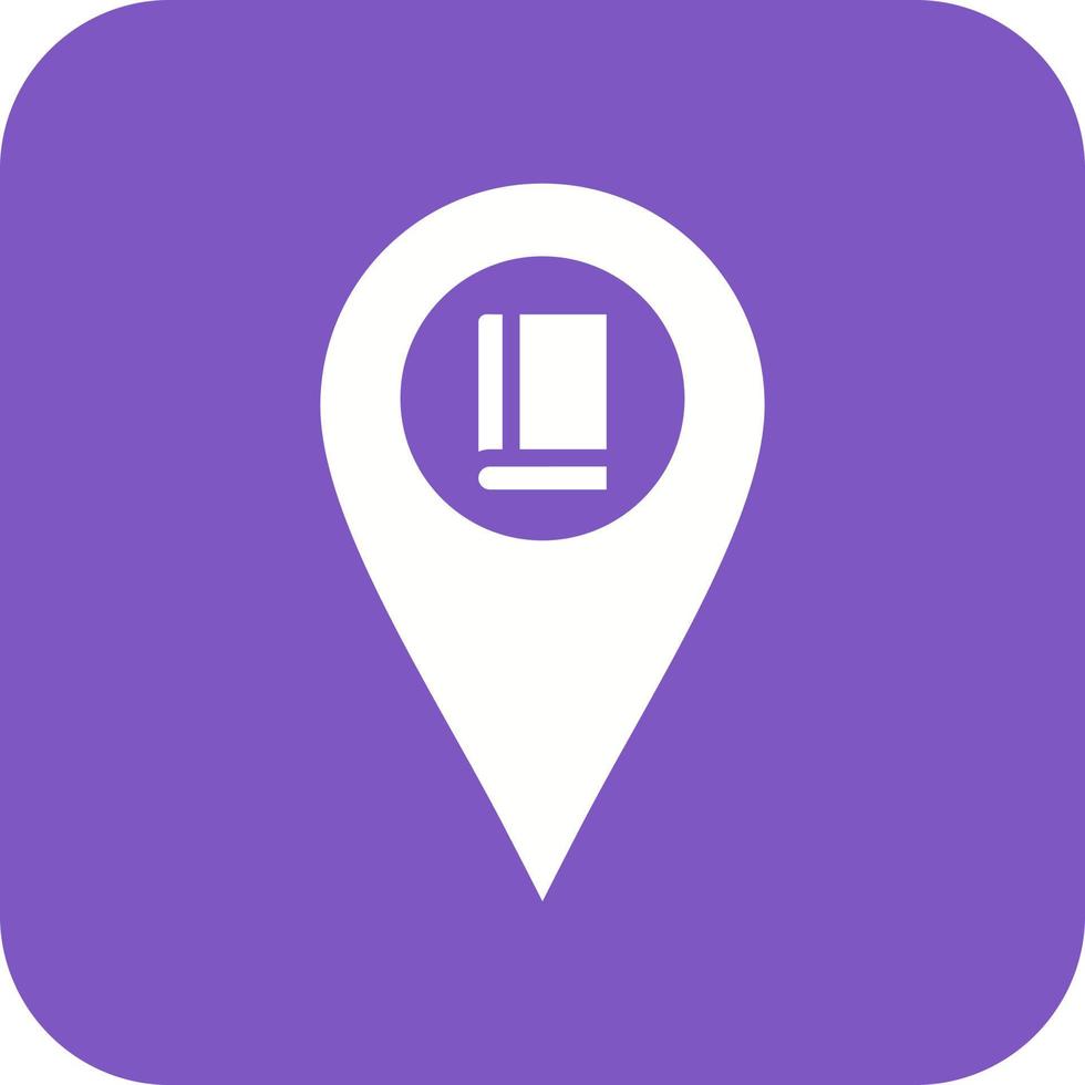 Library Location Glyph Round Corner Background Icon vector
