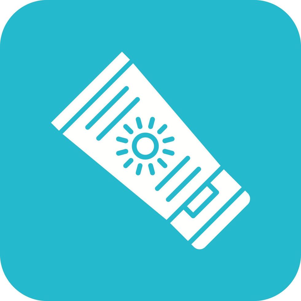 Suncream Glyph Round Corner Background Icon vector