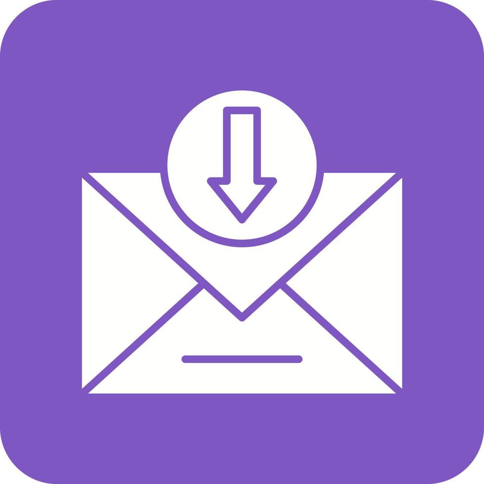Inbox Glyph Round Corner Background Icon vector