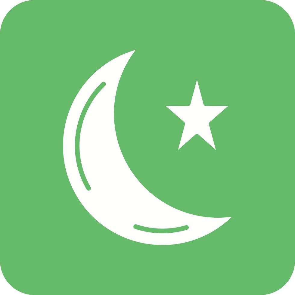 Moon Glyph Round Corner Background Icon vector