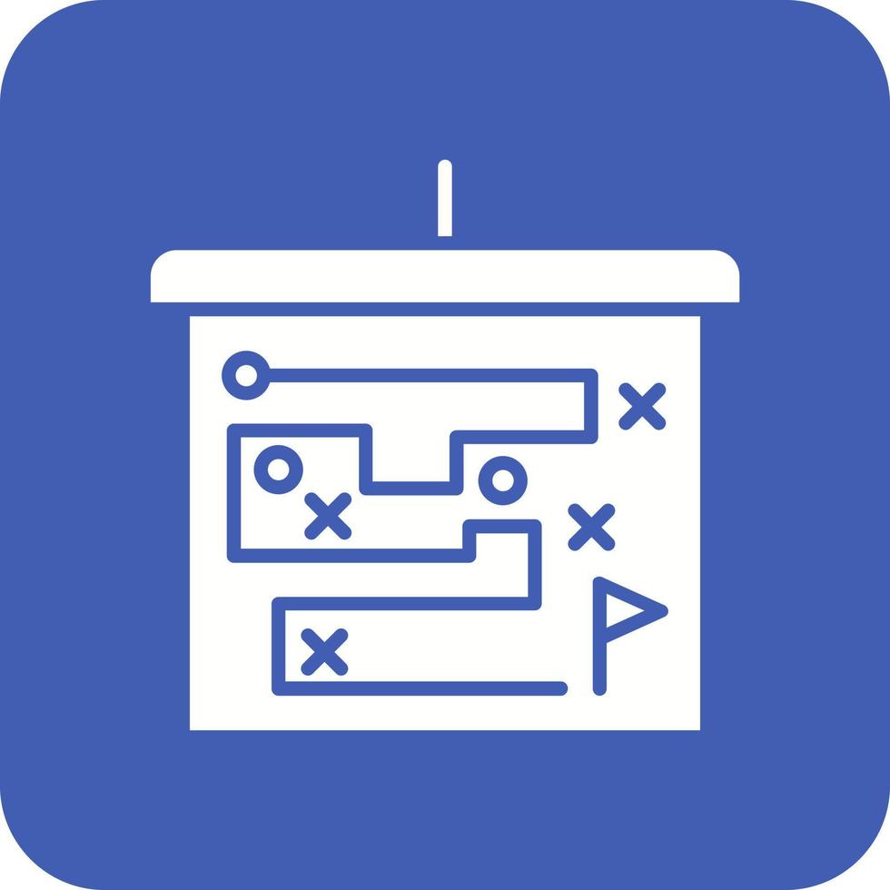 Planning Glyph Round Corner Background Icon vector