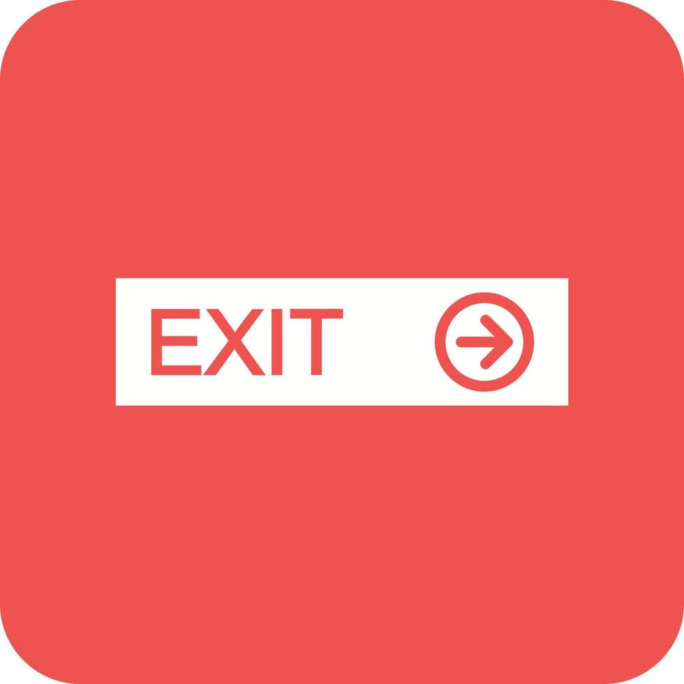 Exit Glyph Round Corner Background Icon vector