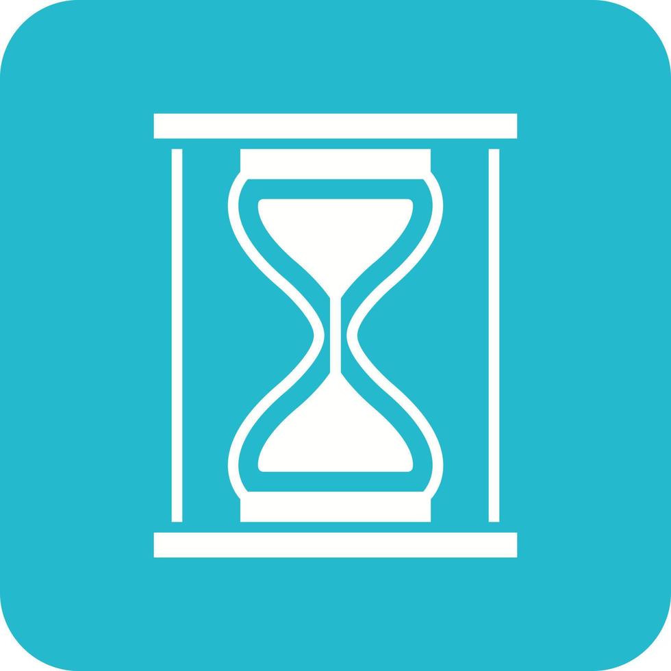Hourglass Glyph Round Corner Background Icon vector