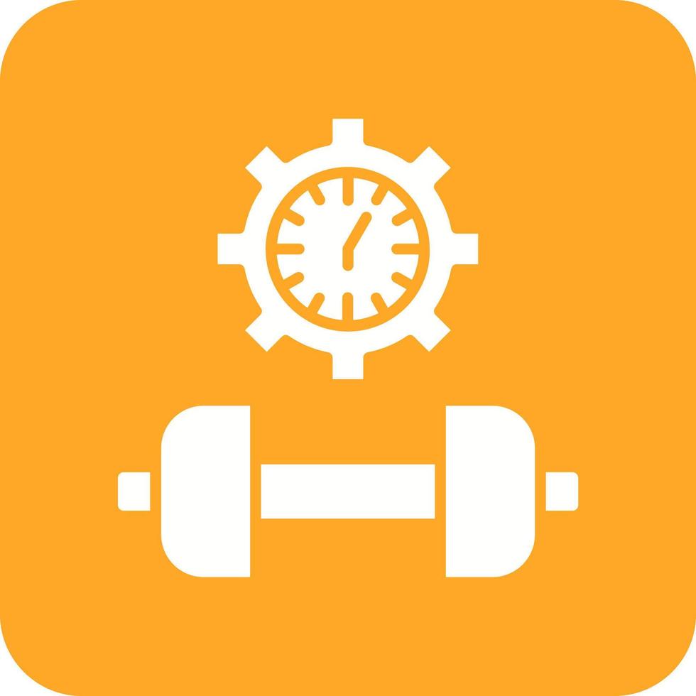 Exercise Glyph Round Corner Background Icon vector