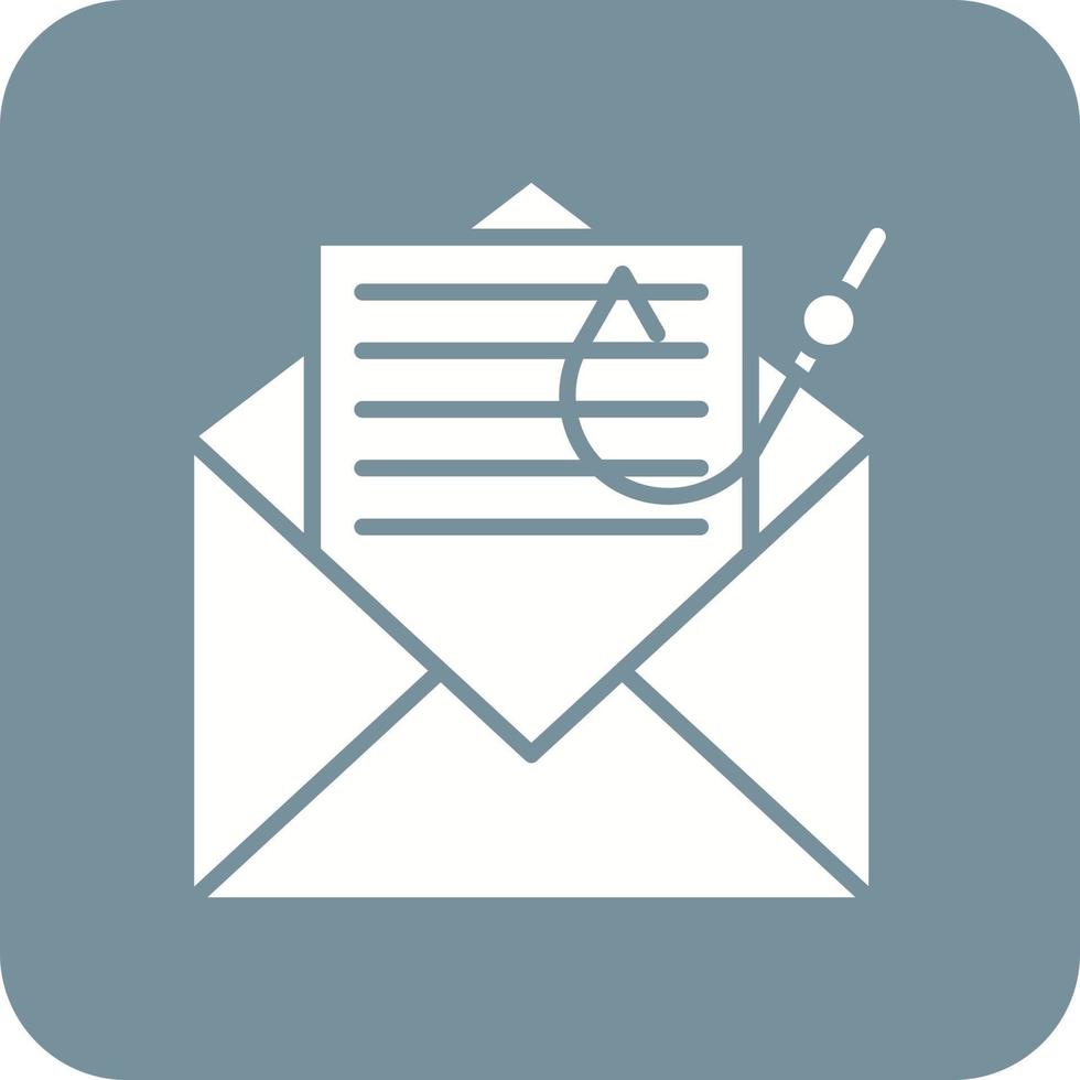 Email Phishing Glyph Round Corner Background Icon vector