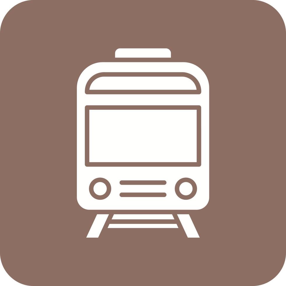 Train Glyph Round Corner Background Icon vector