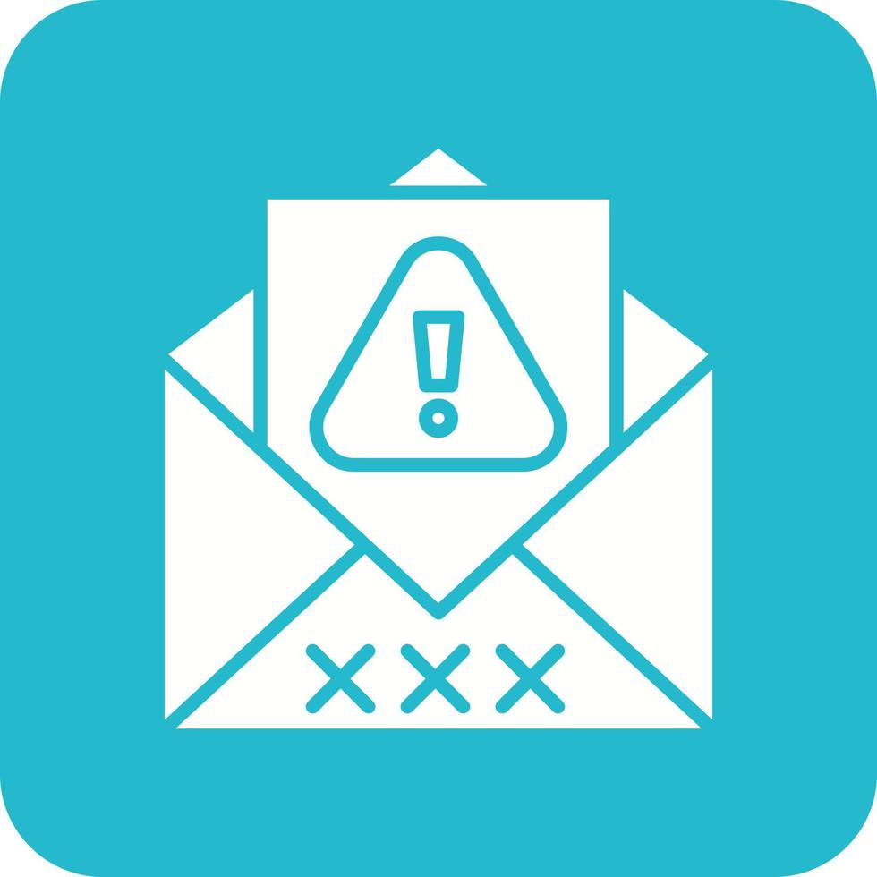 Spam Email Glyph Round Corner Background Icon vector