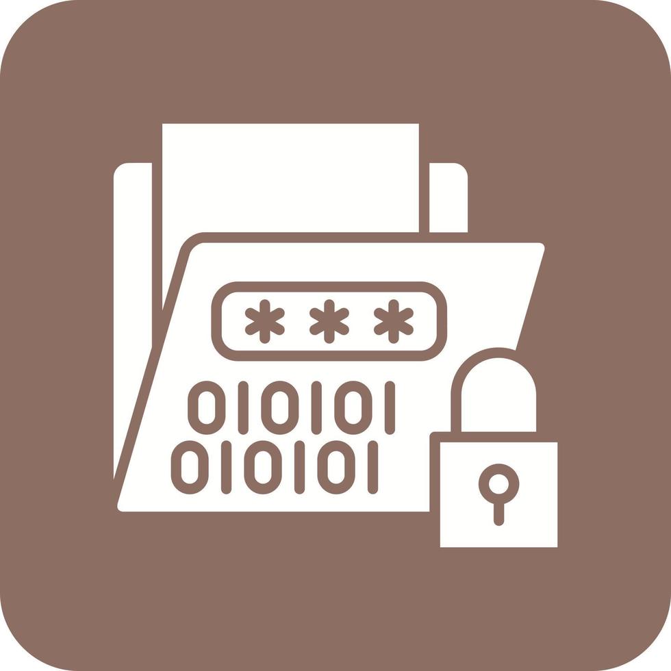 Encryption Glyph Round Corner Background Icon vector