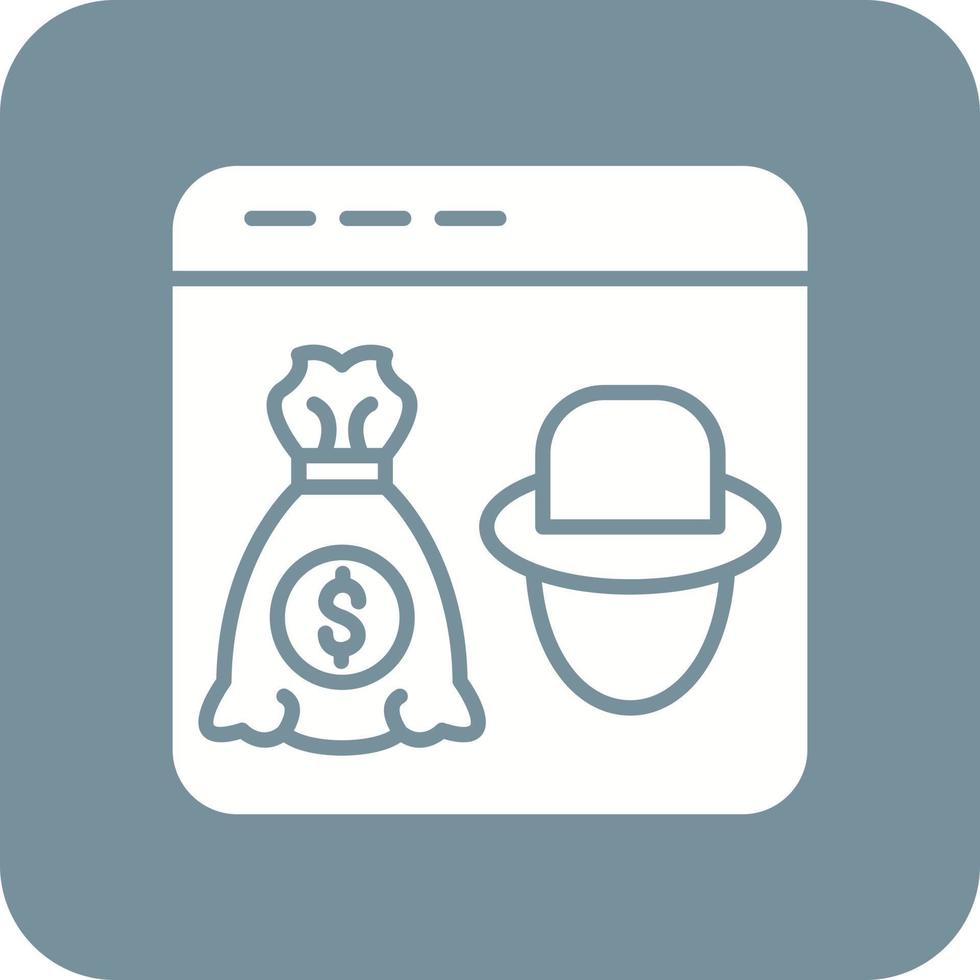 Robbery Glyph Round Corner Background Icon vector