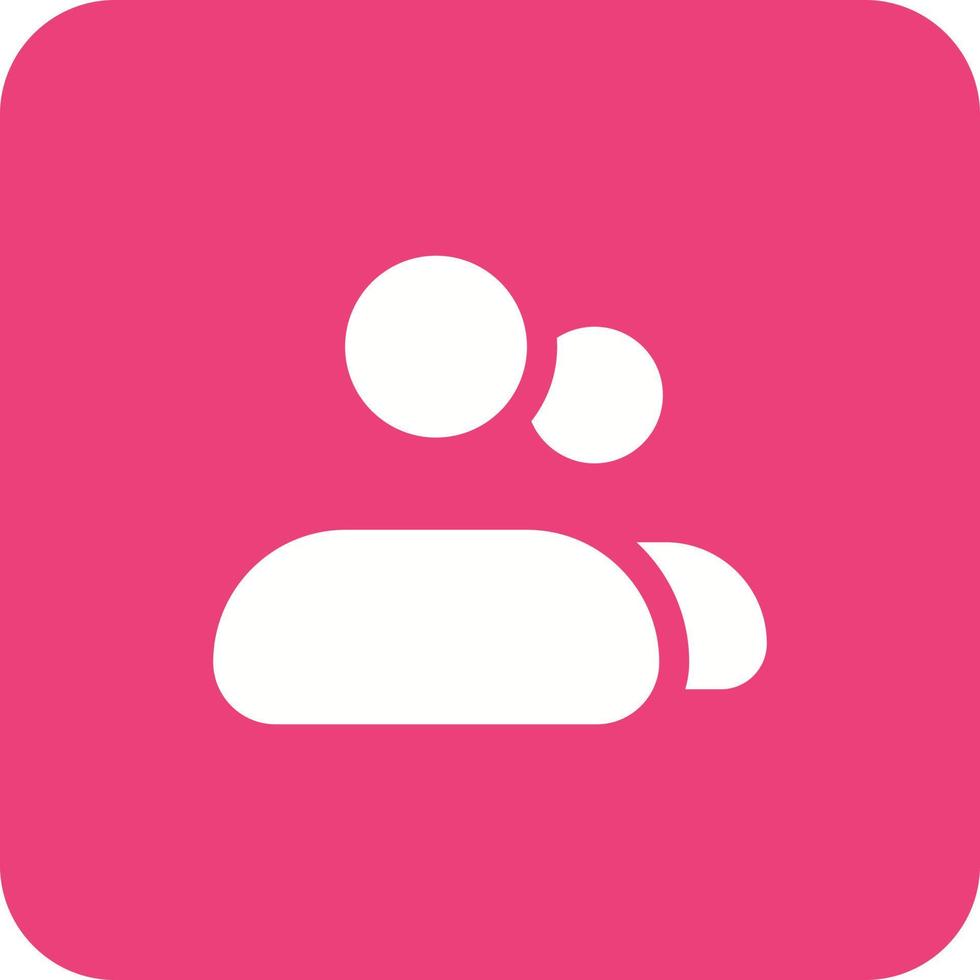 Two User Glyph Round Corner Background Icon vector