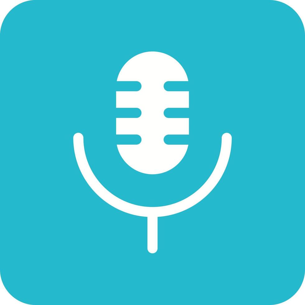 Microphone Glyph Round Corner Background Icon vector