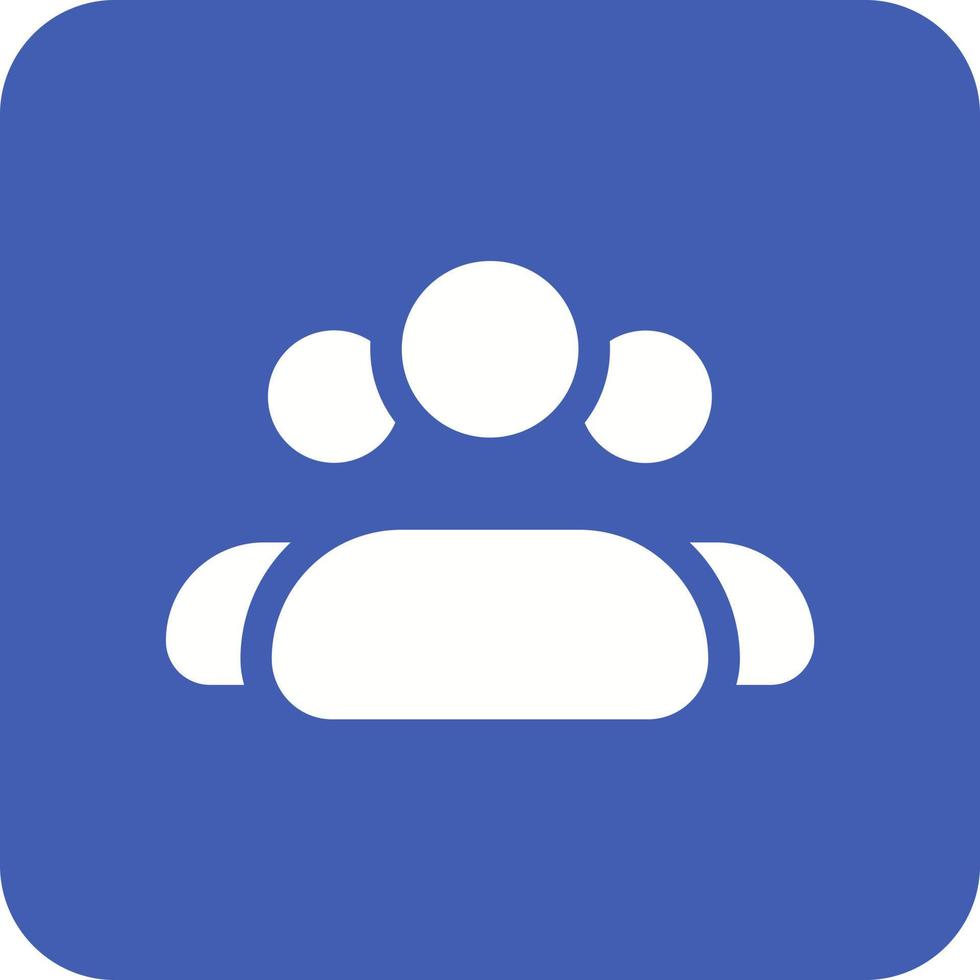 Three User Glyph Round Corner Background Icon vector