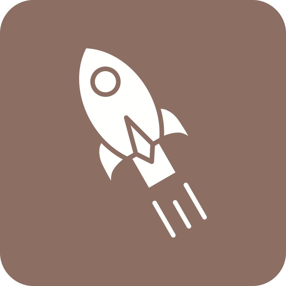 Spacecraft Glyph Round Corner Background Icon vector