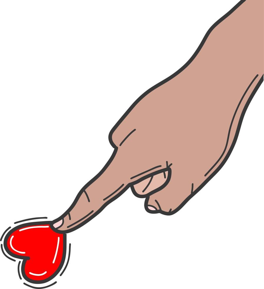 hand touch heart icon vector