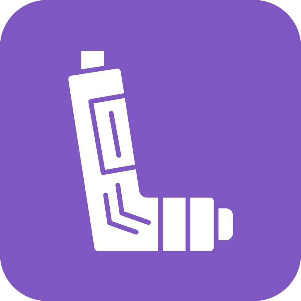 Inhaler Glyph Round Corner Background Icon vector
