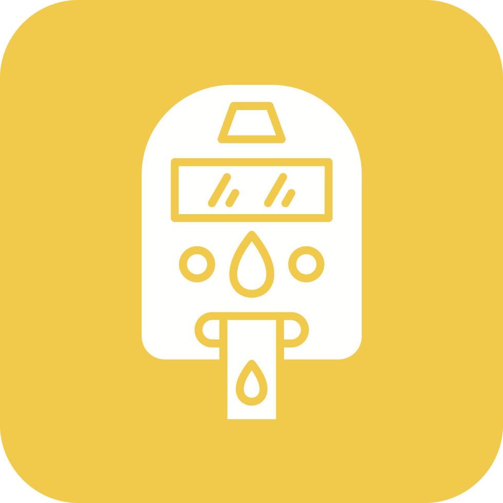 Glucometer Glyph Round Corner Background Icon vector